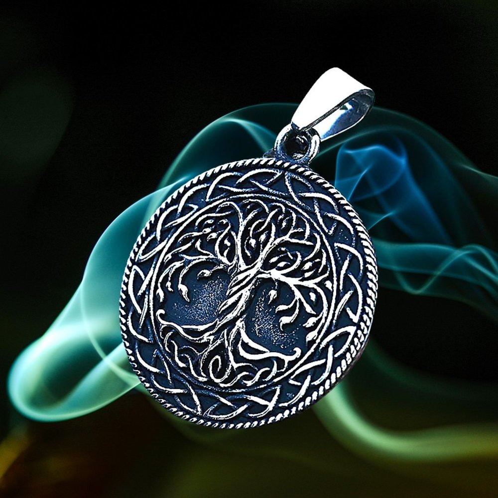 Viking Celtic Knot Tree of Life Pendant Necklace